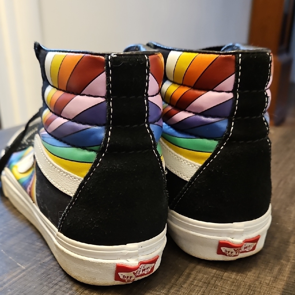 Vans Black and Red High-Top Sneakers - Picture 2 of 6